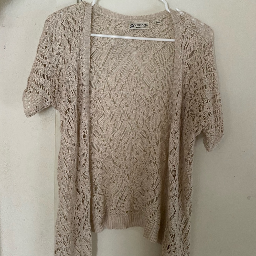 Crochet off white sweater cover